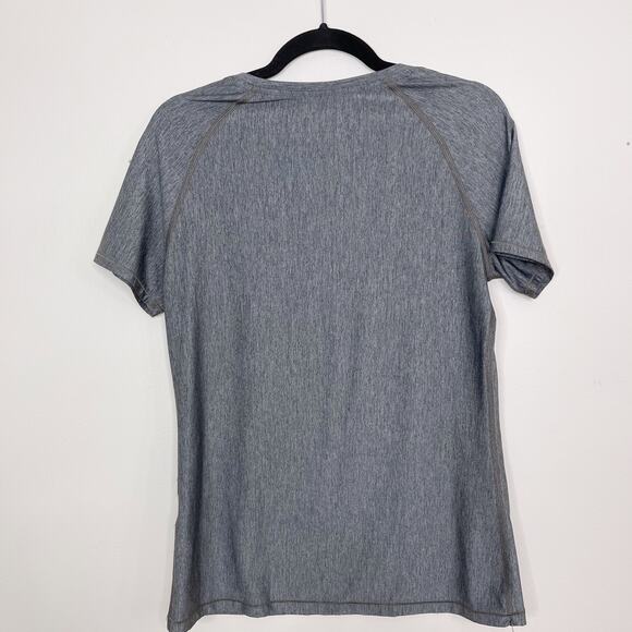 Under Armour Womens Medium M Heather GrayFitted HeatGear Short Sleeve Tee Shirt - Picture 2 of 6